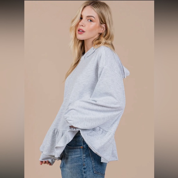 20 Fabulous Solid Tiered Babydoll Fit Hoodie - Picture 3 of 5